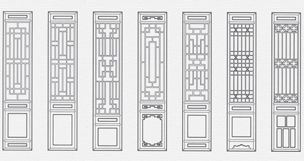 四子王常用中式仿古花窗图案隔断设计图